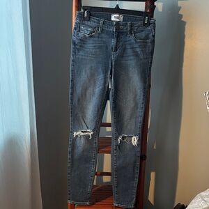 PAIGE Women's Ripped Skinny Jeans in Blue